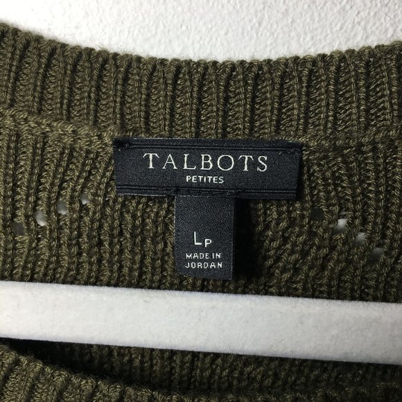 Talbots Olive Green/Brown Sweater-- Size LP - Picture 4 of 8